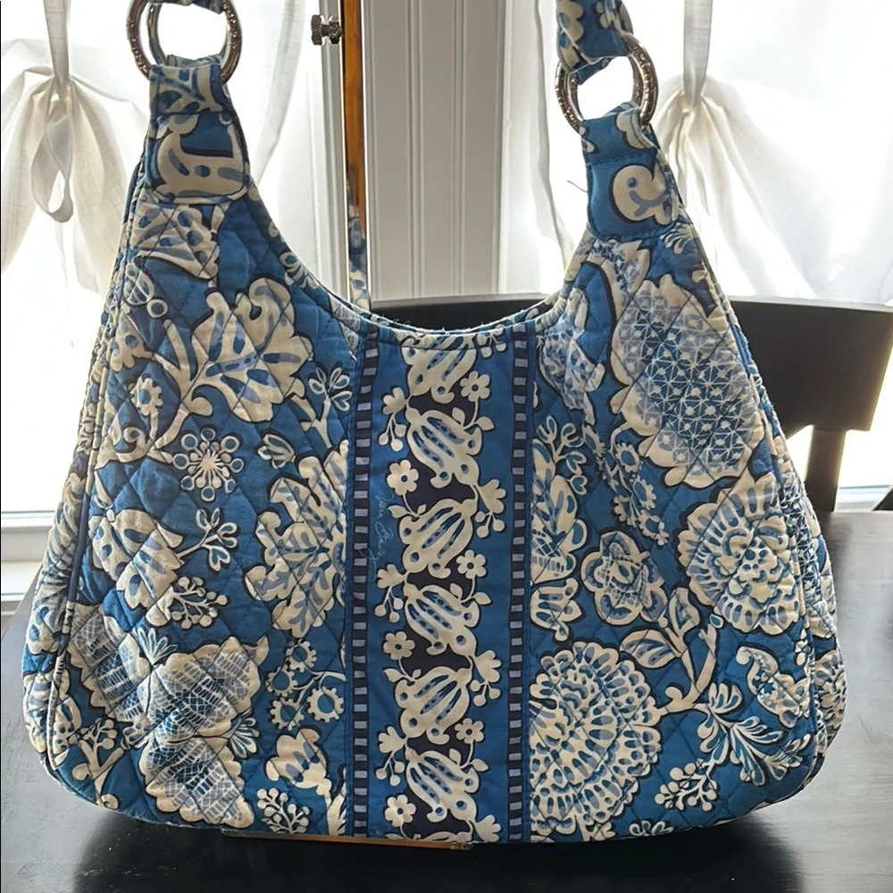 👜 Vera Bradley Blue Lagoon Large Hobo Bag Retired Pattern